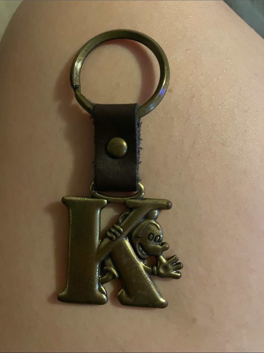 Disney Bronze-tone Mickey Letter K Keychain